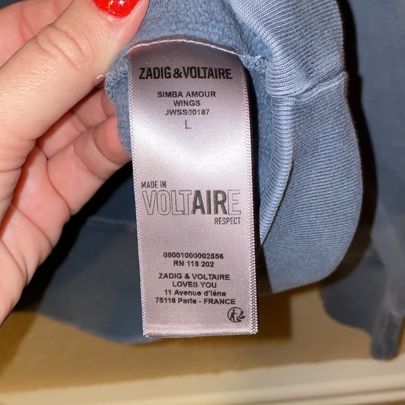 $228 RETAIL-NWT Simba Amour Wings in Blueberry size L Zadig & Voltaire Rainbow - Picture 7 of 7